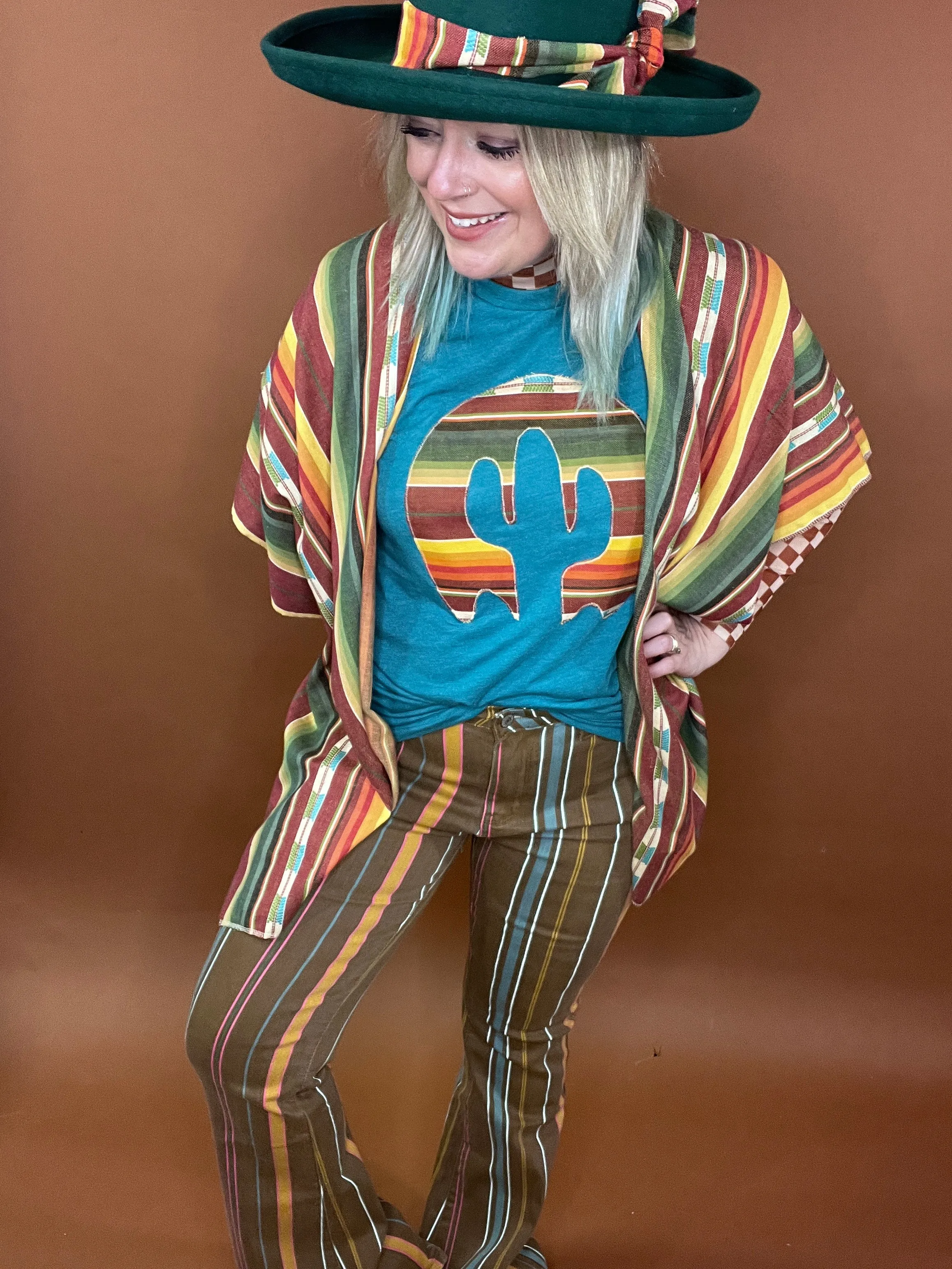 Last Call See It All Striped Flare Jeans