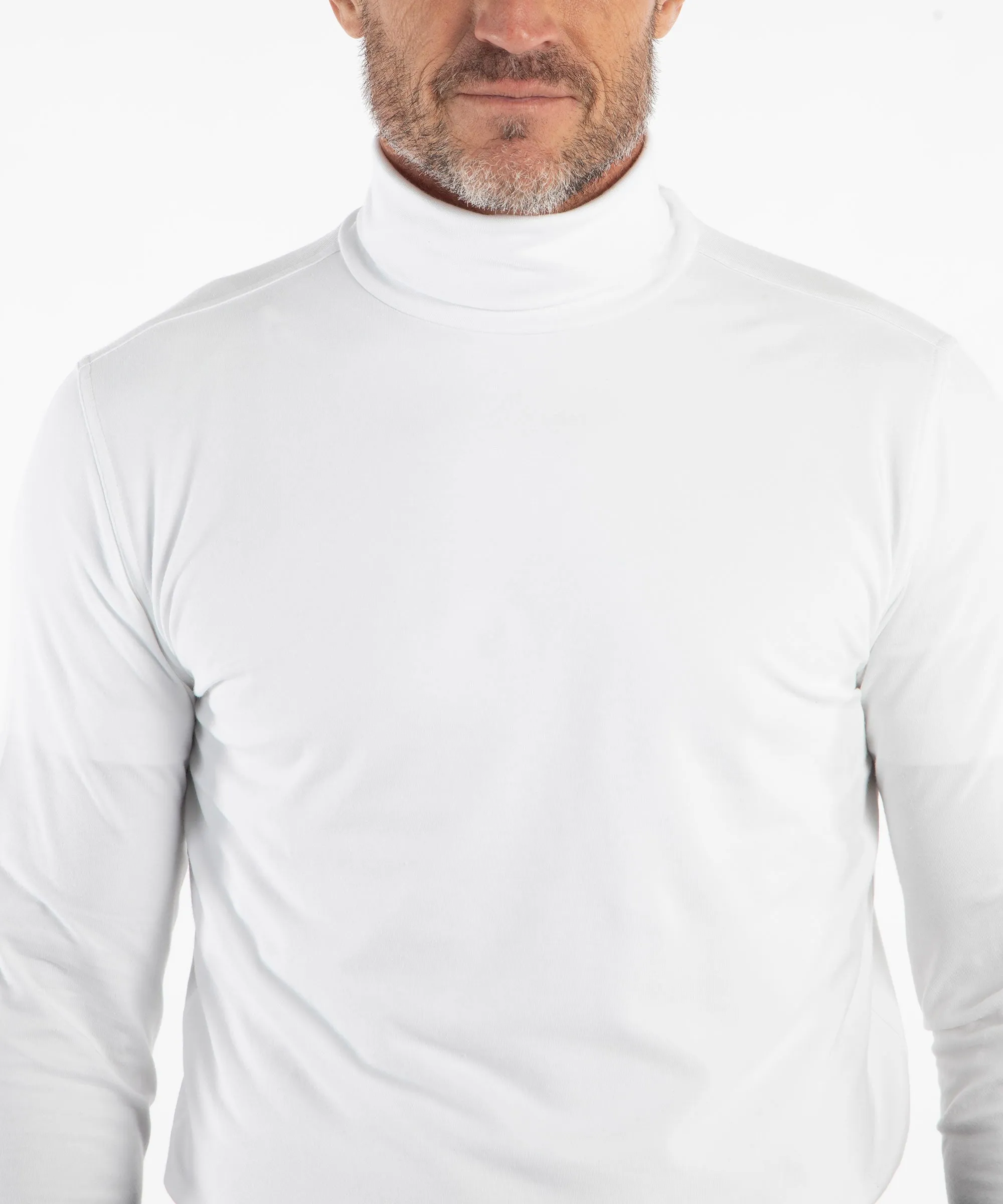 Liquid Stretch Cotton Long Sleeve Turtleneck Shirt