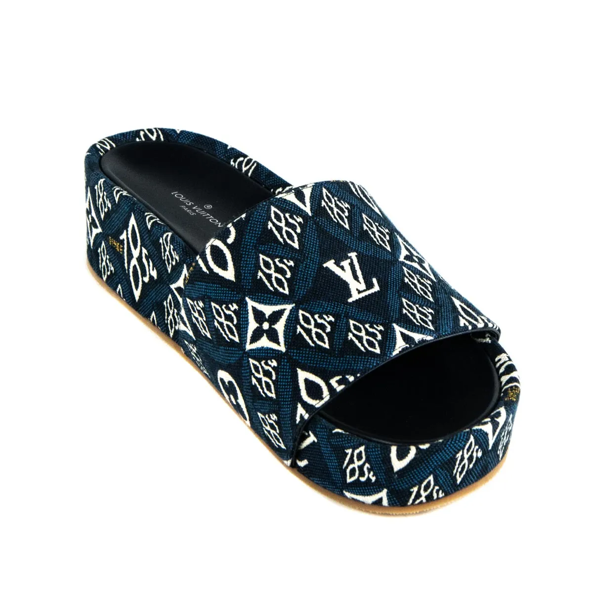 Louis Vuitton Blue Since 1854 Jumbo Flatform Mules Size 6 | EU 36