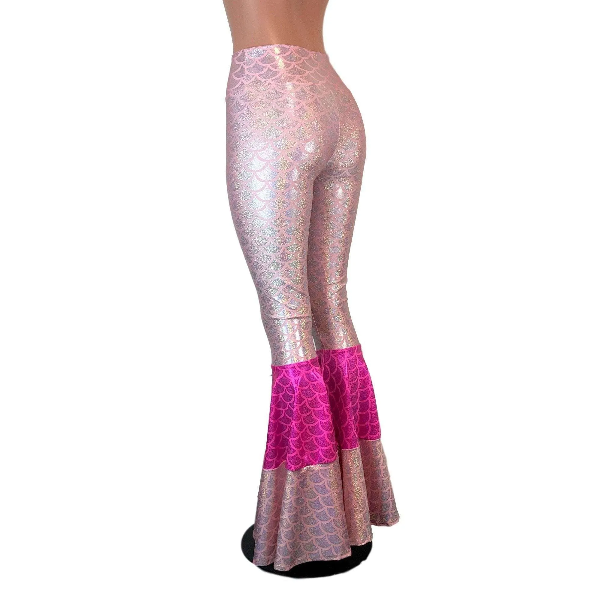 Pink Mermaid Costume w/Bell Bottoms and Wrap Top - Choose your Rise