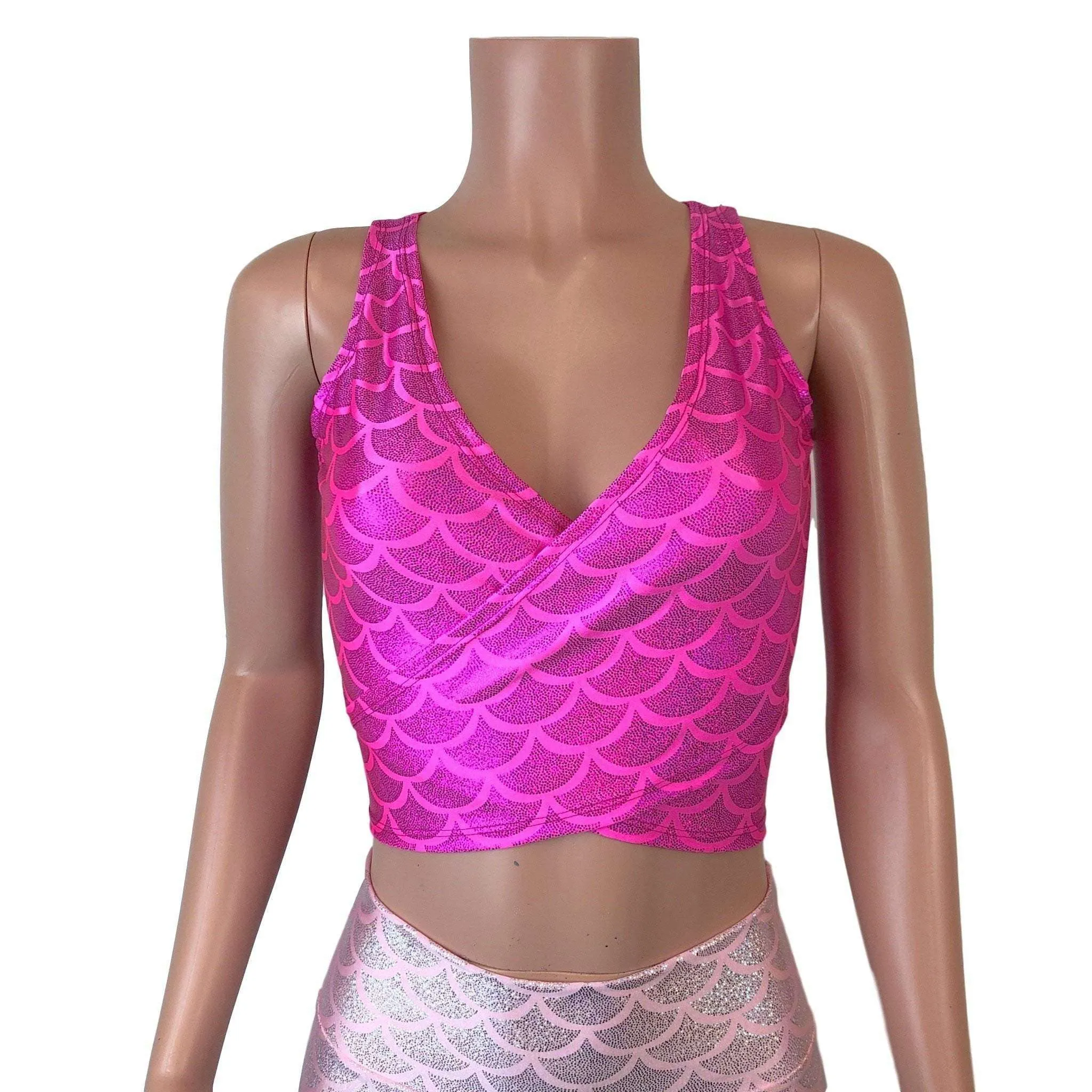 Pink Mermaid Costume w/Bell Bottoms and Wrap Top - Choose your Rise