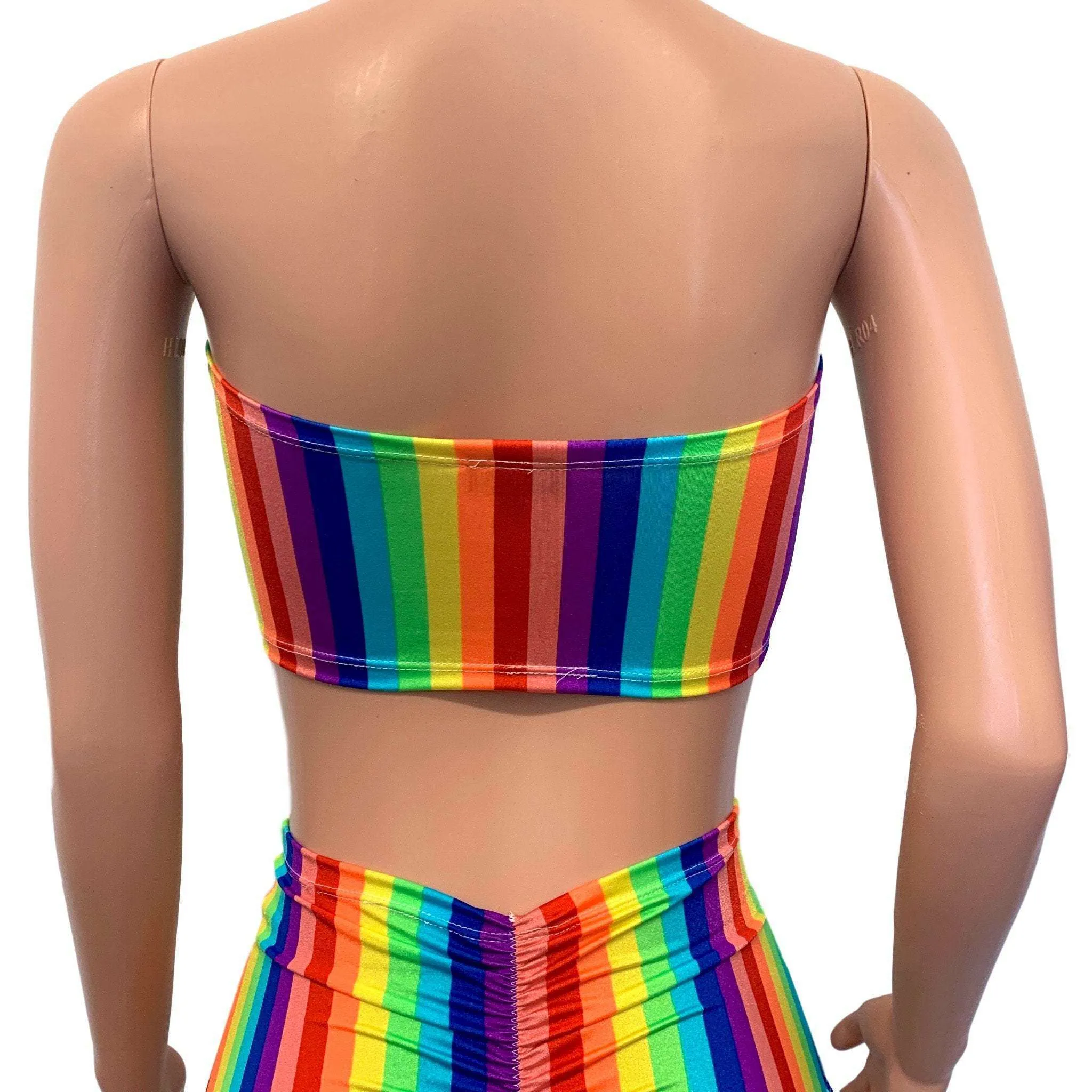 Rainbow Stripe Tube Top Bandeau