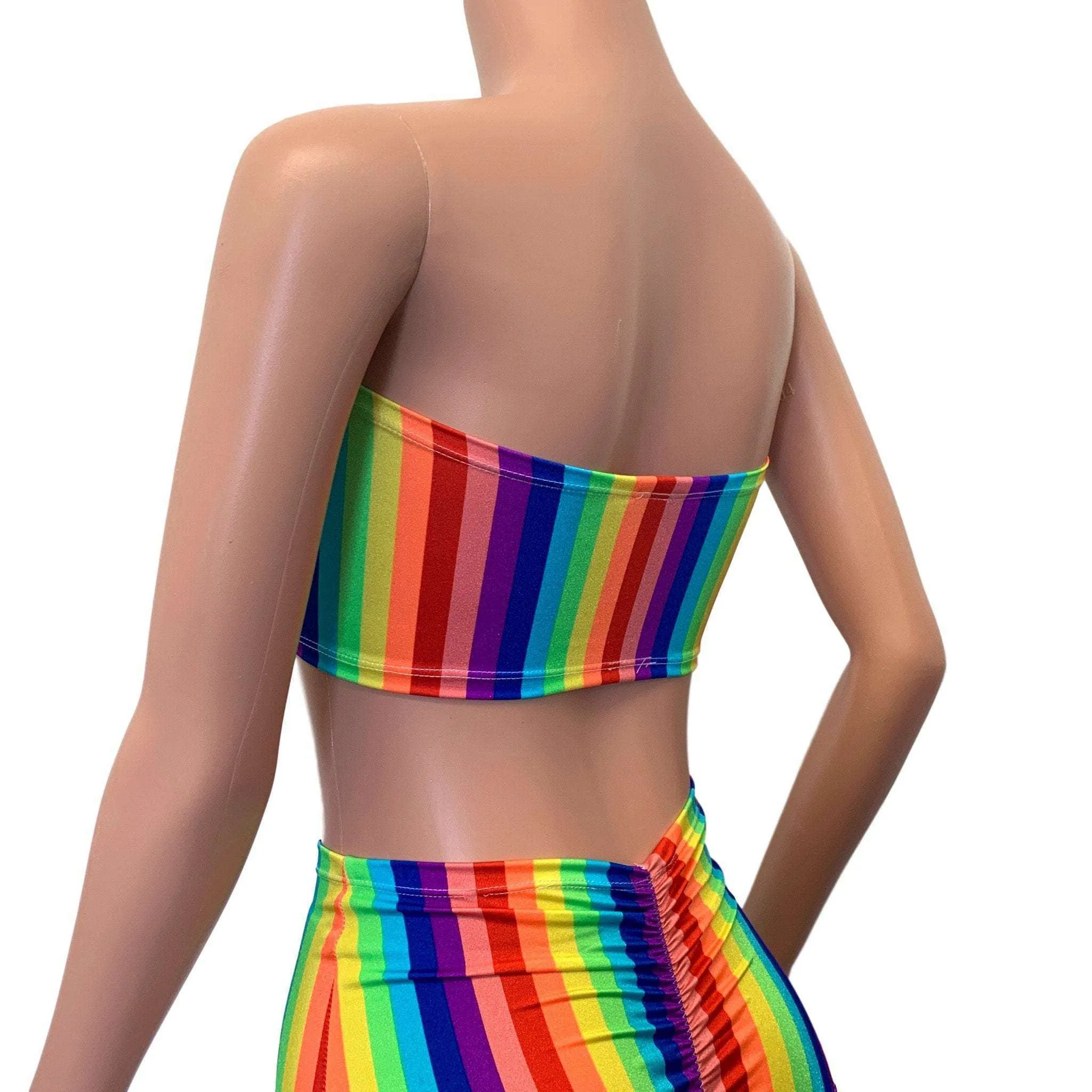Rainbow Stripe Tube Top Bandeau