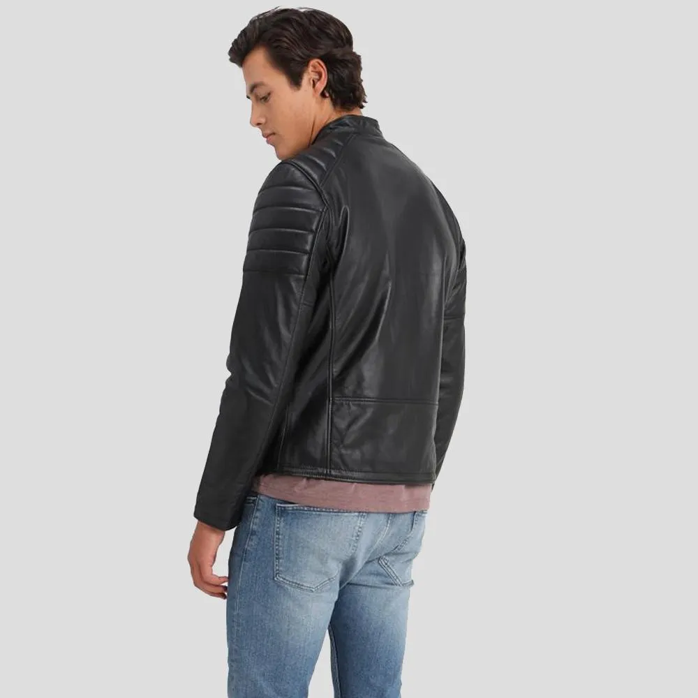Rene Black Quilted Lambskin Leather Jacket