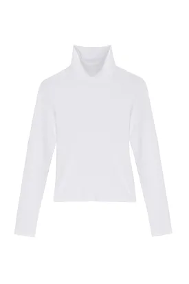 Rib Turtleneck in Powder