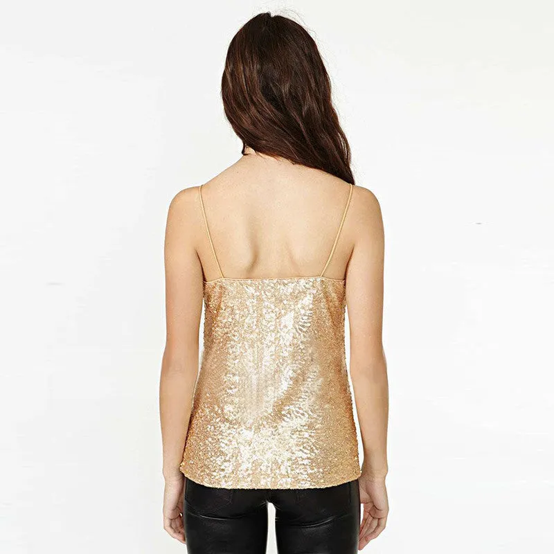 Sequined V-Neck Top