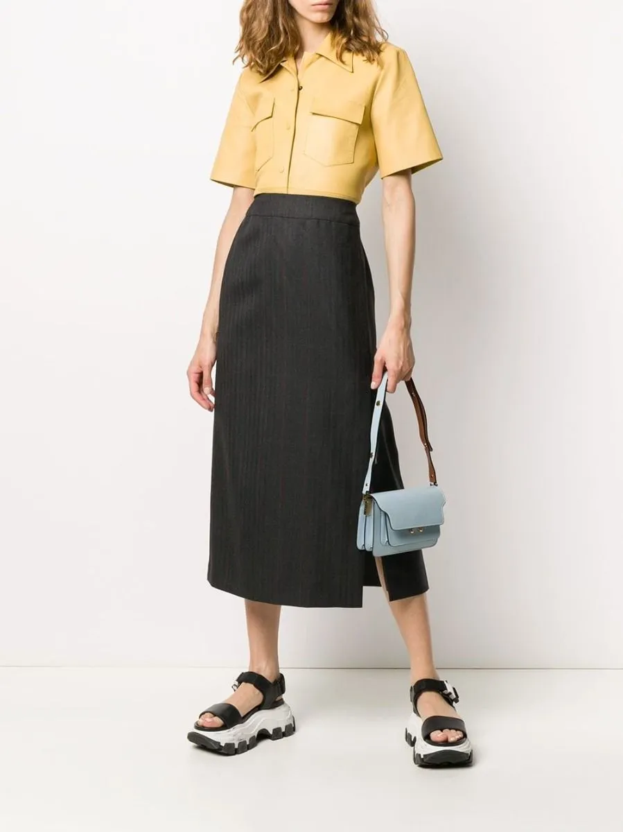 Straight Black Wrap Skirt