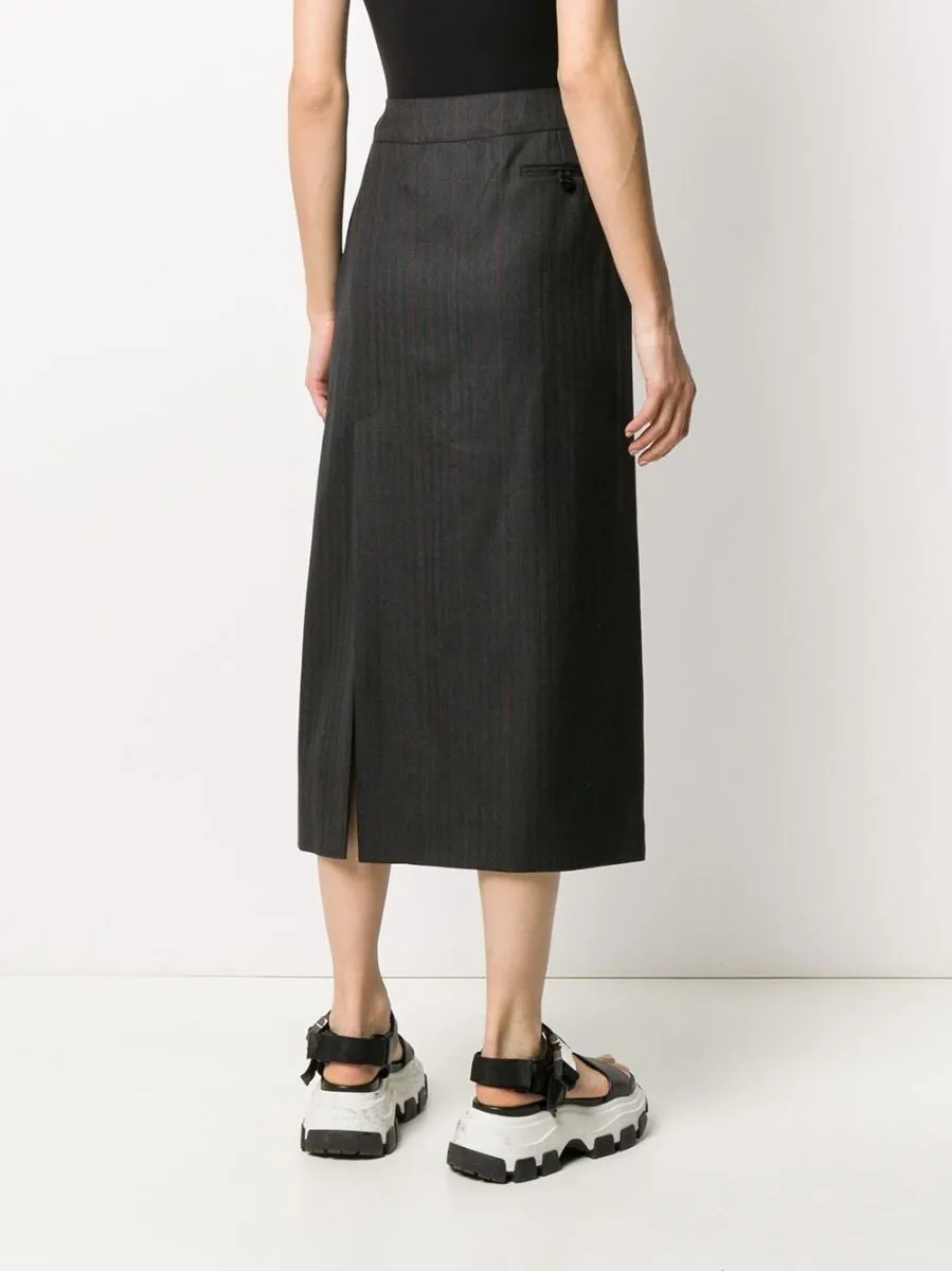 Straight Black Wrap Skirt