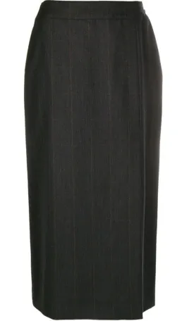 Straight Black Wrap Skirt