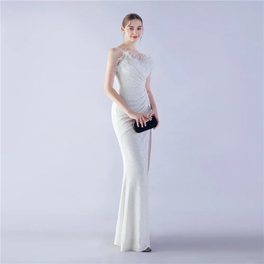 Vespera-31368 Slit Evening Gown