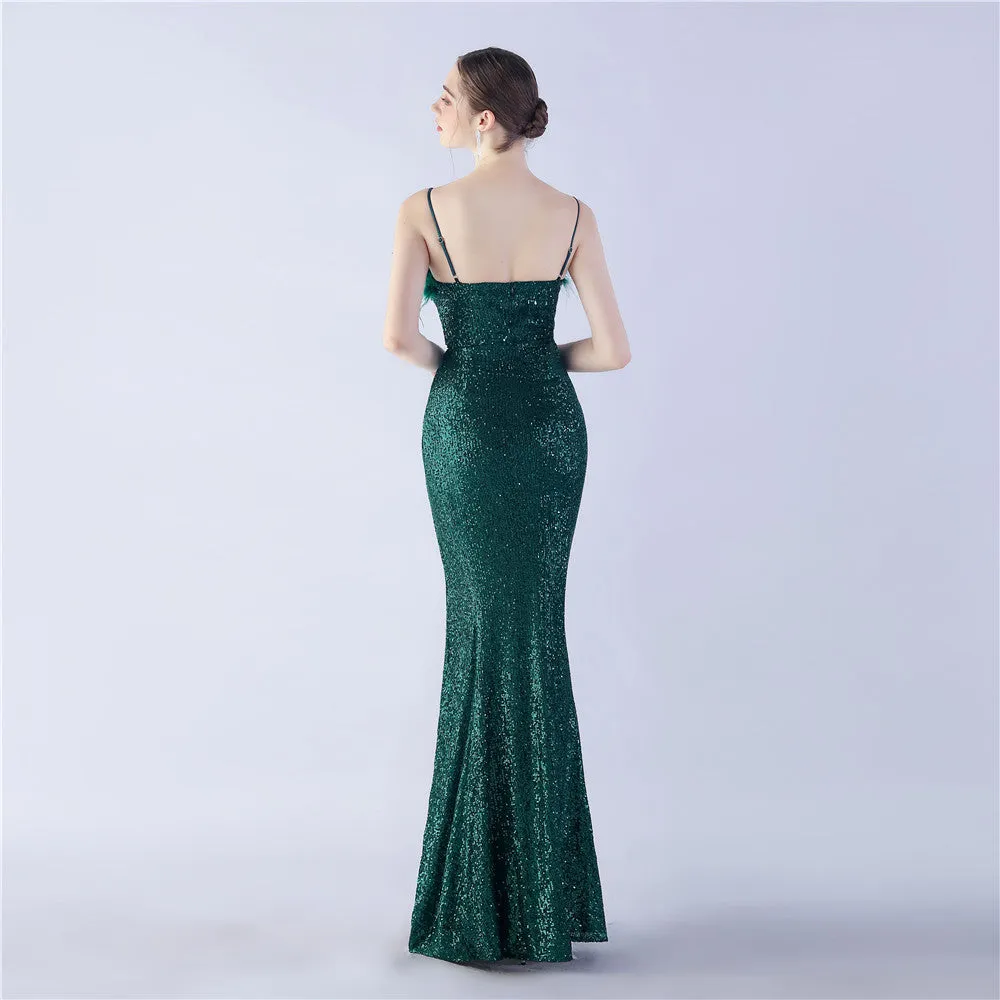 Vespera-31368 Slit Evening Gown