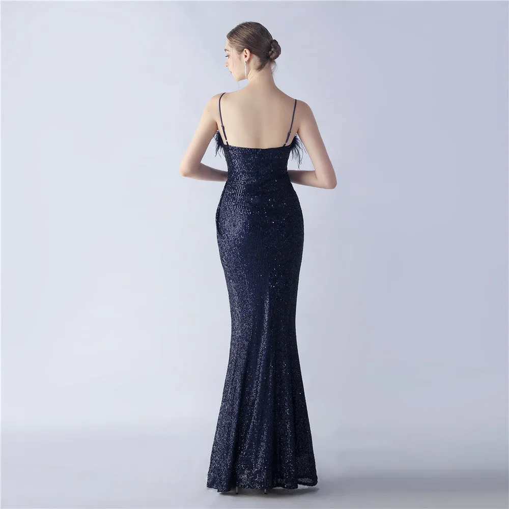 Vespera-31368 Slit Evening Gown