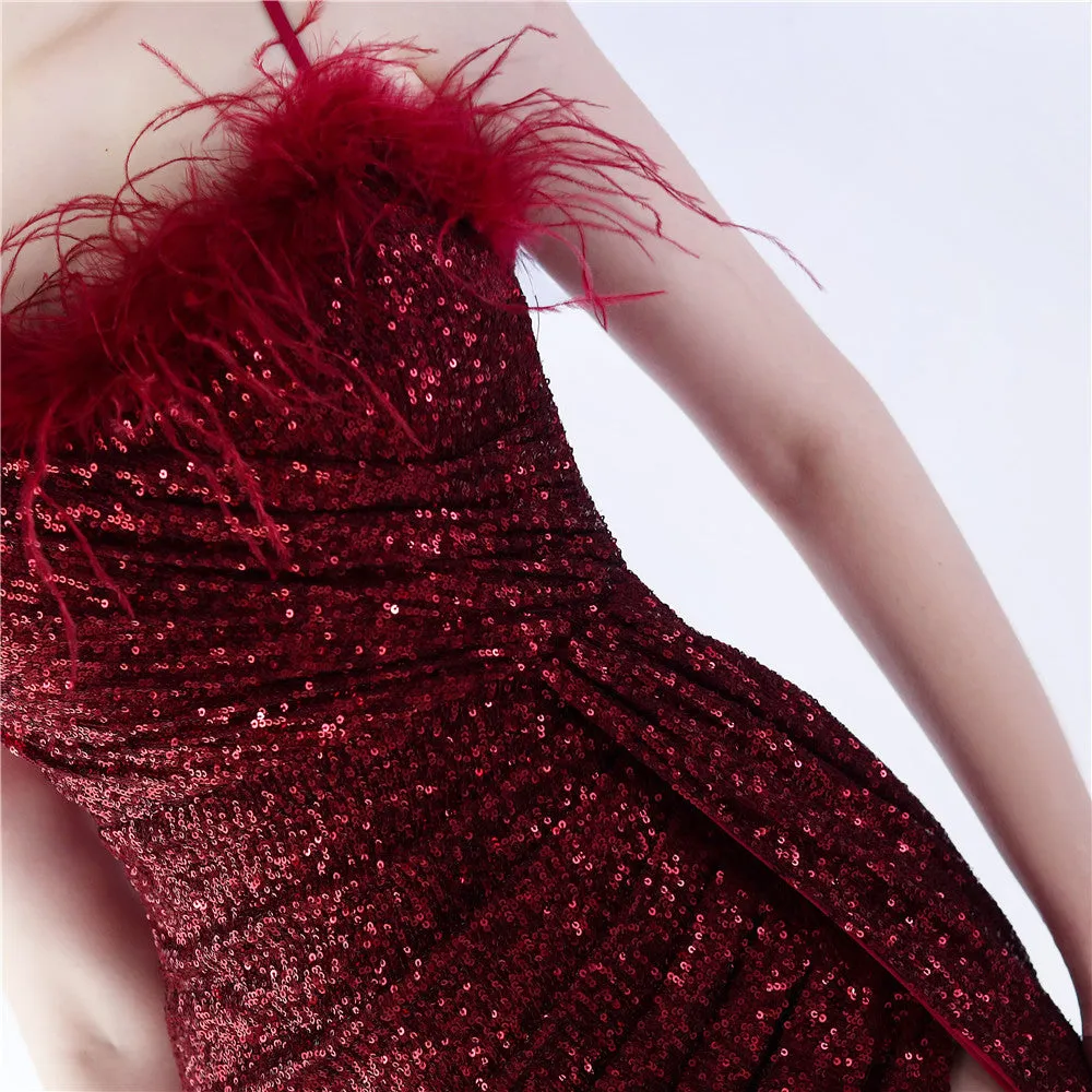 Vespera-31368 Slit Evening Gown