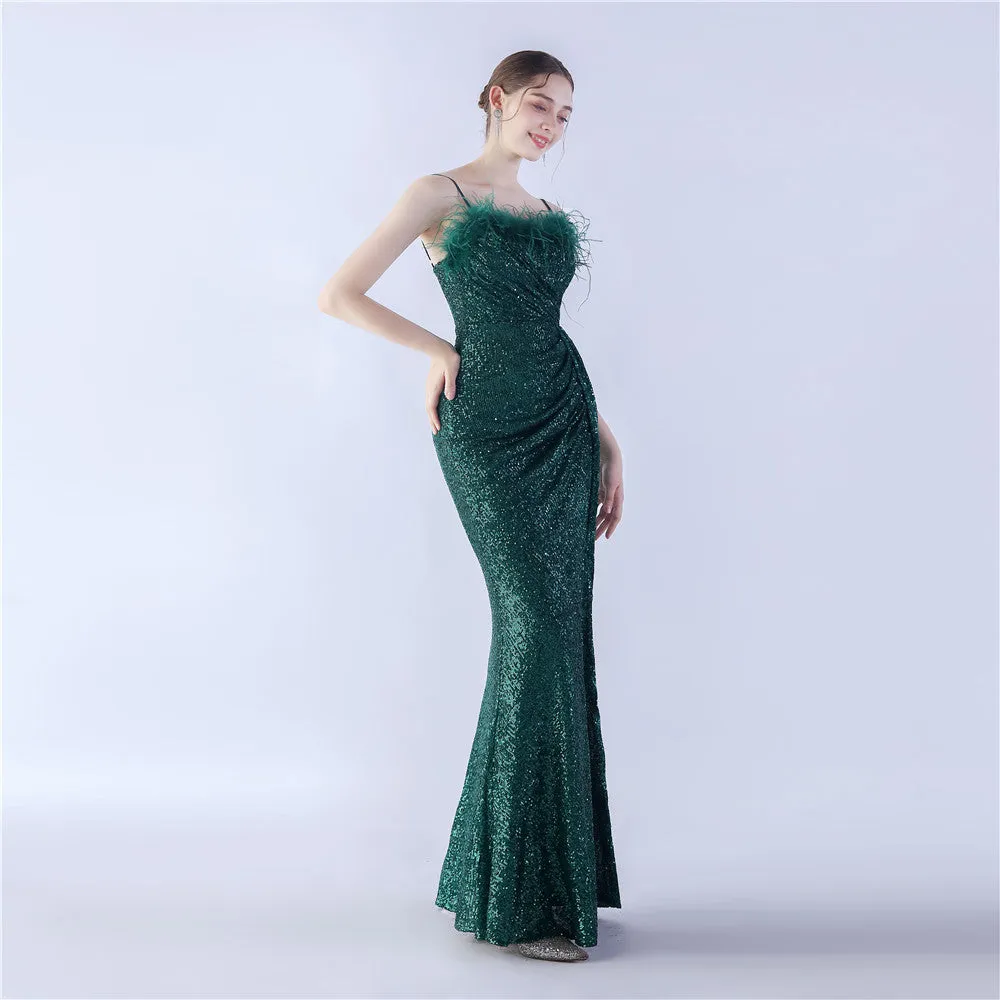 Vespera-31368 Slit Evening Gown