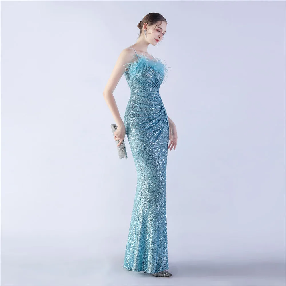 Vespera-31368 Slit Evening Gown