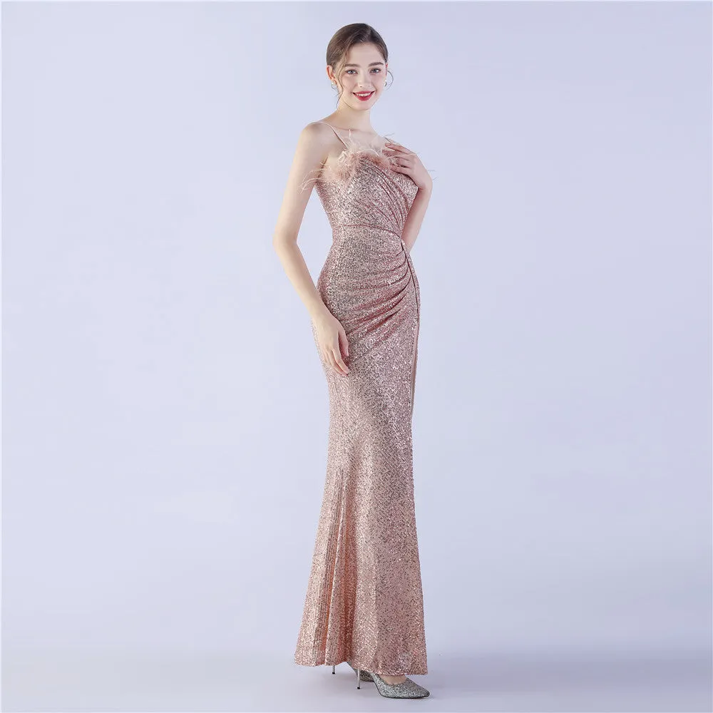 Vespera-31368 Slit Evening Gown