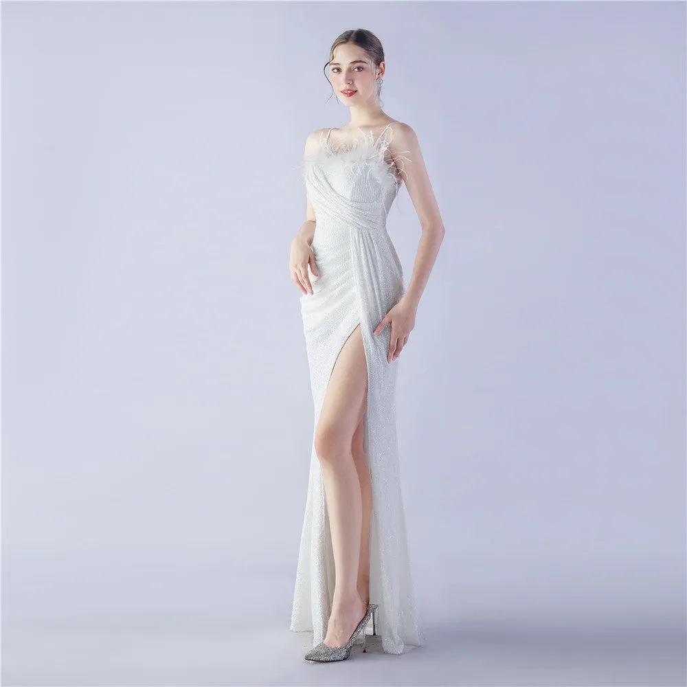 Vespera-31368 Slit Evening Gown