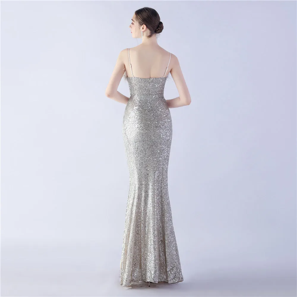 Vespera-31368 Slit Evening Gown