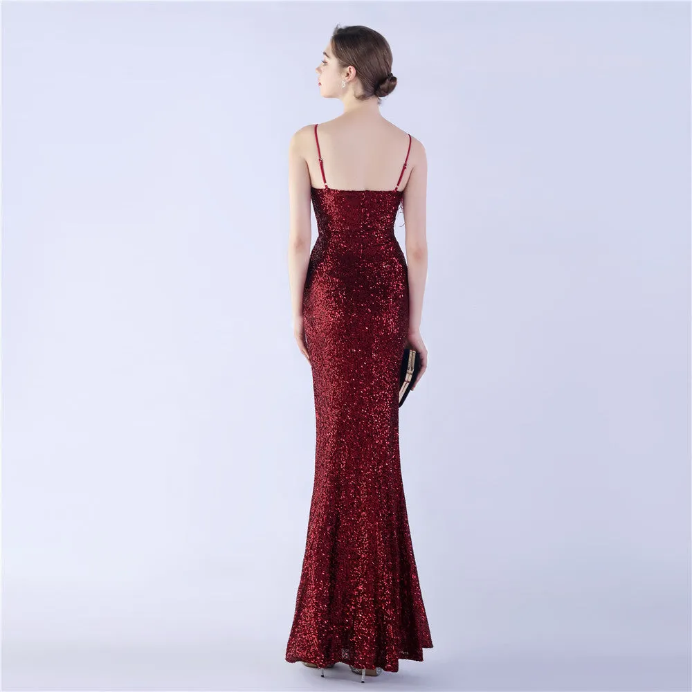 Vespera-31368 Slit Evening Gown