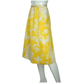 Vintage 1970s Miss Dior Skirt Yellow & White Floral Unused Old Stock NWOT Size M
