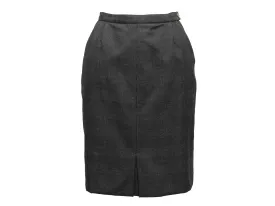 Vintage Grey Chanel 1970s Wool Pencil Skirt Size US XS