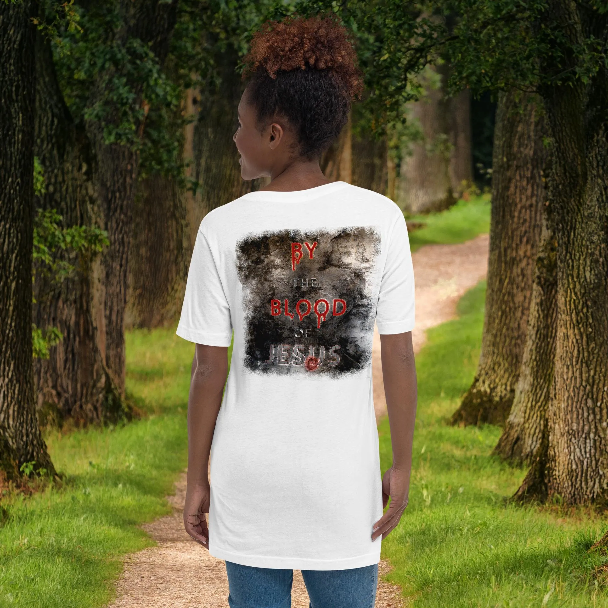 You're Forgiven By the Blood of Jesus - Unisex Short Sleeve V-Neck T-Shirt