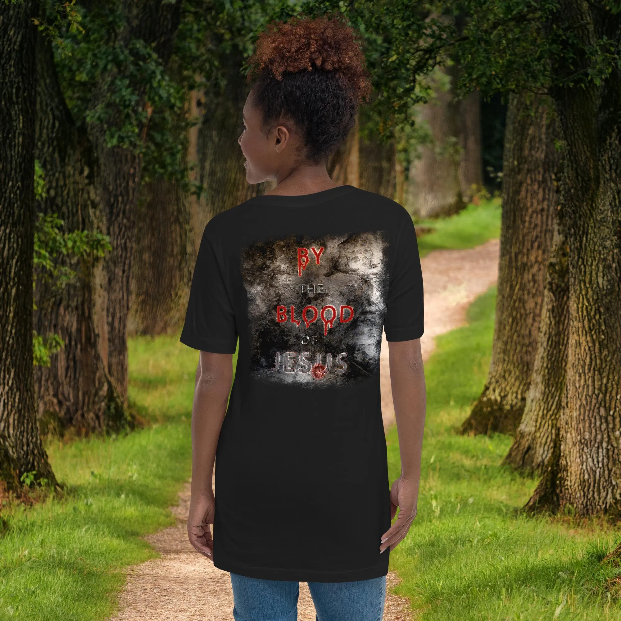 You're Forgiven By the Blood of Jesus - Unisex Short Sleeve V-Neck T-Shirt