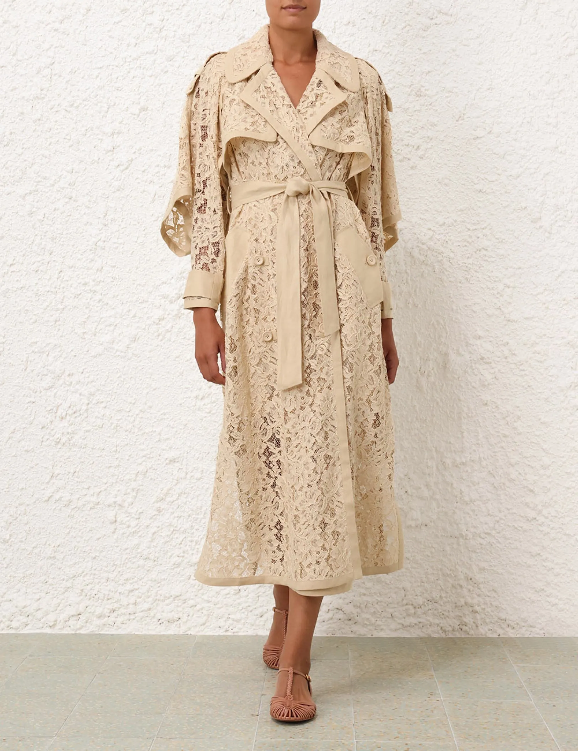 Zimmermann - Natura Lace Trench Coat Dress